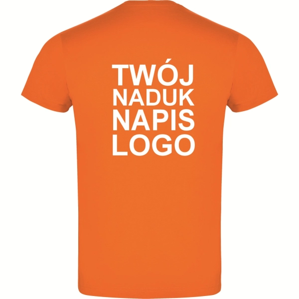 Męska koszulka T-shirt 100% miękka bawełna pomarańczowa z twoim nadrukiem roz. L